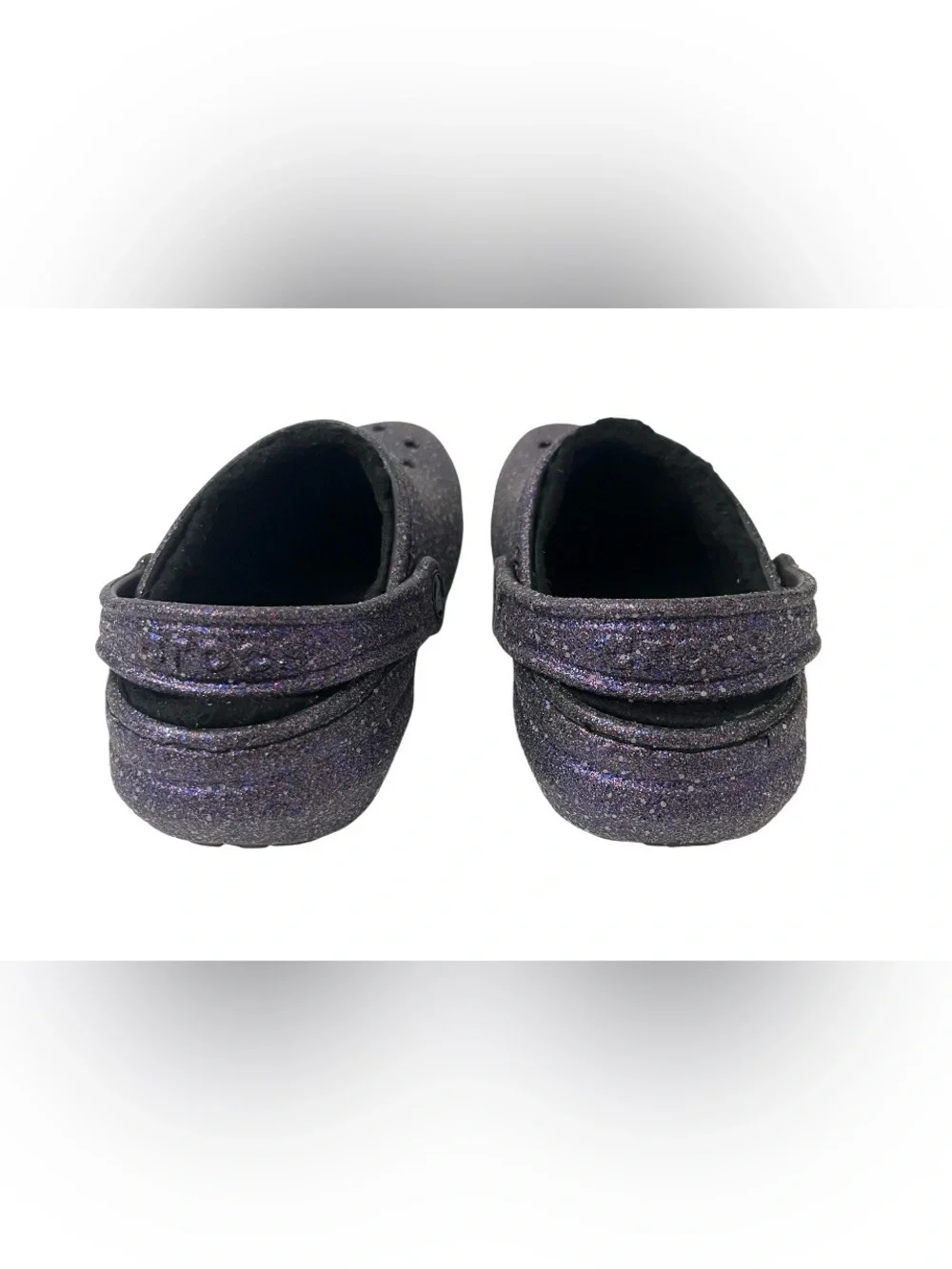 CROCS - Kids Girls Size 1 (J1) Sparkling Purple with Fuzzy Lining